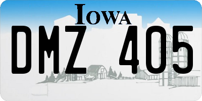 IA license plate DMZ405