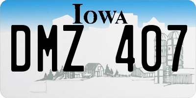 IA license plate DMZ407