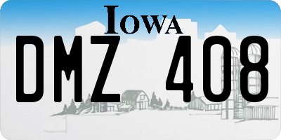 IA license plate DMZ408