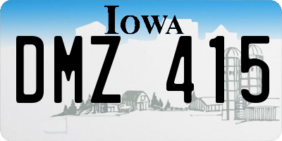 IA license plate DMZ415