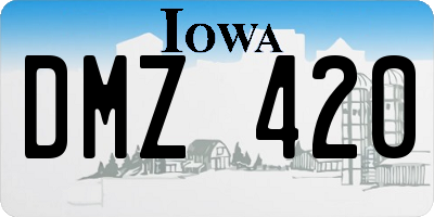 IA license plate DMZ420