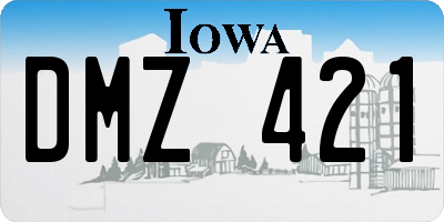 IA license plate DMZ421