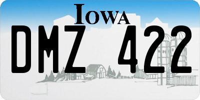 IA license plate DMZ422