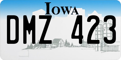 IA license plate DMZ423