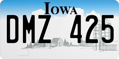 IA license plate DMZ425