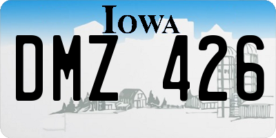 IA license plate DMZ426
