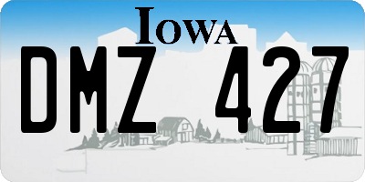 IA license plate DMZ427