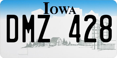 IA license plate DMZ428