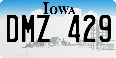 IA license plate DMZ429