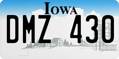 IA license plate DMZ430