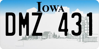 IA license plate DMZ431