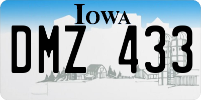 IA license plate DMZ433