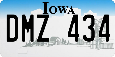 IA license plate DMZ434