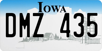 IA license plate DMZ435