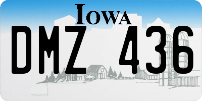 IA license plate DMZ436