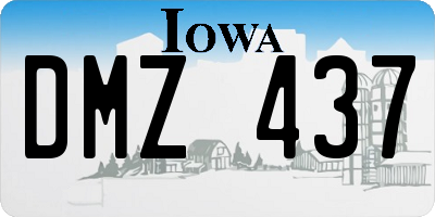 IA license plate DMZ437