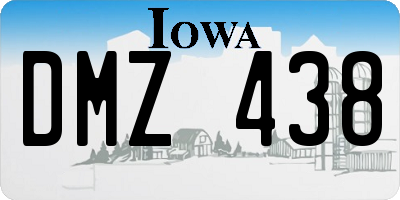 IA license plate DMZ438
