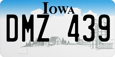 IA license plate DMZ439