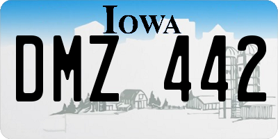 IA license plate DMZ442
