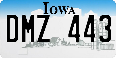 IA license plate DMZ443
