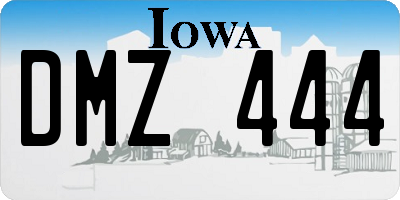 IA license plate DMZ444