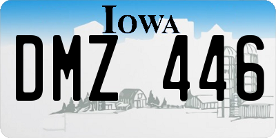 IA license plate DMZ446
