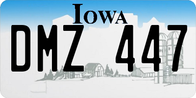IA license plate DMZ447
