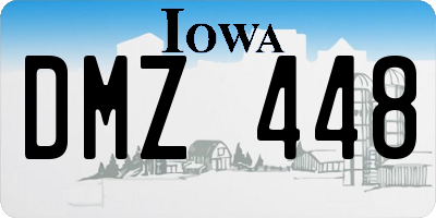 IA license plate DMZ448