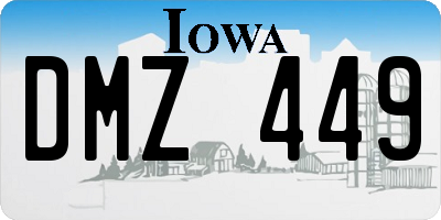 IA license plate DMZ449