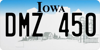 IA license plate DMZ450