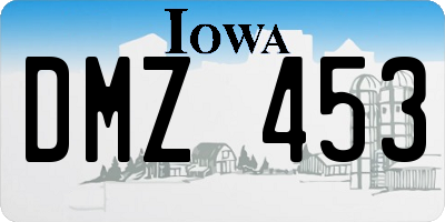 IA license plate DMZ453