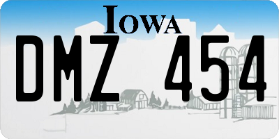 IA license plate DMZ454