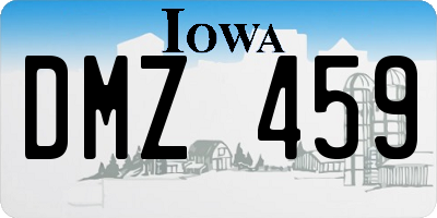 IA license plate DMZ459