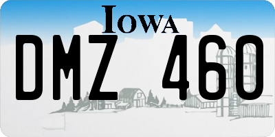 IA license plate DMZ460