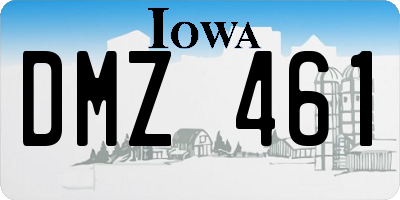 IA license plate DMZ461
