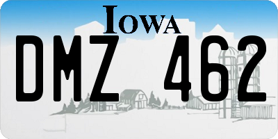IA license plate DMZ462