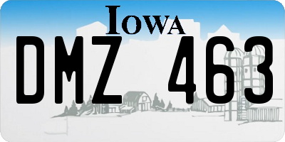 IA license plate DMZ463