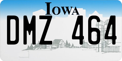 IA license plate DMZ464