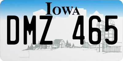 IA license plate DMZ465
