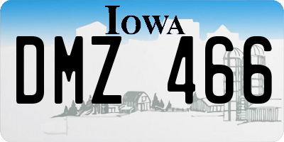 IA license plate DMZ466