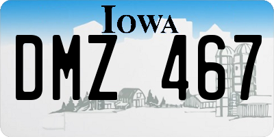 IA license plate DMZ467