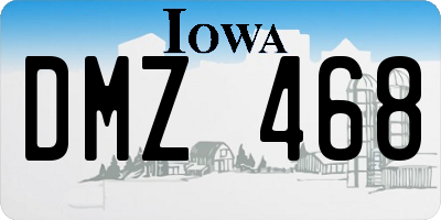 IA license plate DMZ468