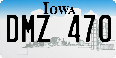 IA license plate DMZ470
