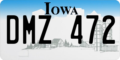 IA license plate DMZ472