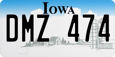IA license plate DMZ474