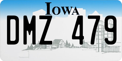 IA license plate DMZ479