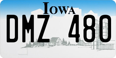 IA license plate DMZ480