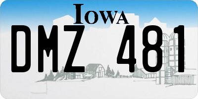 IA license plate DMZ481
