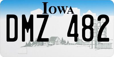 IA license plate DMZ482