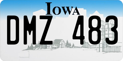 IA license plate DMZ483